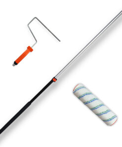 Maler Set 3tlg Farbroller Malerwalze 25cm Mikrofaser Teleskopstiel 1,8m Click