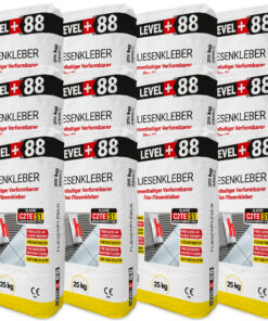 Fliesenkleber Flexkleber 300kg Flexmörtel C2TES1 Innen Außen Naturstein Fliesen Level Plus 88