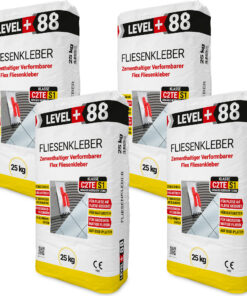 Fliesenkleber Flexkleber 100kg Flexmörtel C2TES1 Innen Außen Naturstein Fliesen Level Plus 88