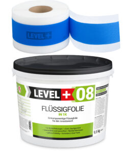 Dichtset Flüssigfolie 9,5kg Wassersperre Bad Dusche Dichtband Wasserdicht LEVEL+ SET308
