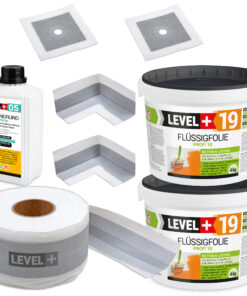 Dicht-Set Innen Außen Abdichtung-Set Dichtvlies Flüssigfolie 8kg Holz Fliesen OSB Wasserdicht Dichtband 120/70mm Ausdehnbar SET508