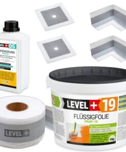 Dicht-Set Innen Außen Abdichtung-Set Dichtvlies Flüssigfolie 4kg Holz Fliesen OSB Wasserdicht Dichtband 120/70mm Ausdehnbar SET509