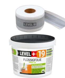 Dicht-Set Innen Außen Abdichtung-Set Dichtvlies Flüssigfolie 4kg Holz Fliesen OSB Wasserdicht Dichtband 120/70mm Ausdehnbar SET511