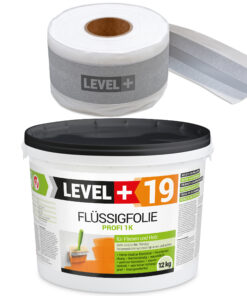 Dicht-Set Innen Außen Abdichtung-Set Dichtvlies Flüssigfolie 12kg Holz Fliesen OSB Wasserdicht Dichtband 120/70mm Ausdehnbar SET526