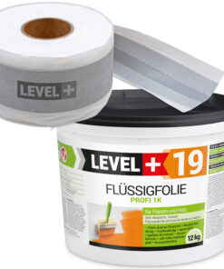 Dicht-Set Innen Außen Abdichtung-Set Dichtvlies Flüssigfolie 12kg Holz Fliesen OSB Wasserdicht Dichtband 120/70mm Ausdehnbar SET527