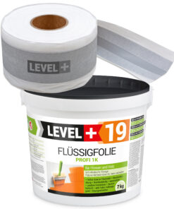 Dicht-Set Innen Außen Abdichtung-Set Dichtvlies Flüssigfolie 7kg Holz Fliesen OSB Wasserdicht Dichtband 120/70mm Ausdehnbar SET546