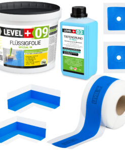 Flüssigfolie 7kg Dichtband 10m DichtSet Dusche Balkon Wassersperre Fliese SET84