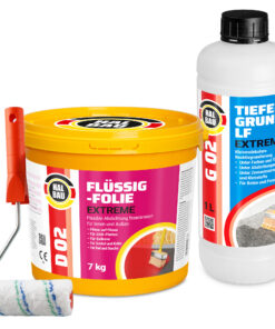 Dichtset Balkon Bad Abdichtung Flüssigfolie 7kg Dichtband Wasserdicht Set Farbroller 10cm Aussen Innen H206