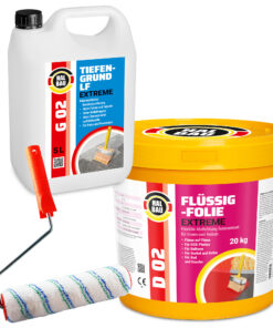 Dichtset Balkon Bad Abdichtung Flüssigfolie 20kg Dichtband Wasserdicht Set Farbroller 25cm Aussen Innen H208