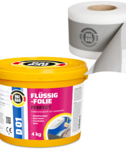 Dichtset Flüssigfolie 4Kg Dichtfolie Dichtband 5m Abdichtung Dusche Bad HALBAU H01