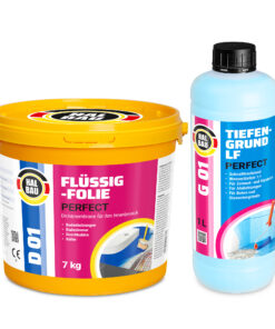 Dichtset Flüssigfolie 7Kg Dichtfolie Tiefengrund Abdichtung Dusche Bad Innen HALBAU H09