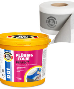 Dichtset Flüssigfolie 7Kg Dichtfolie Dichtband 5m Abdichtung Set Dusche Bad HALBAU H10