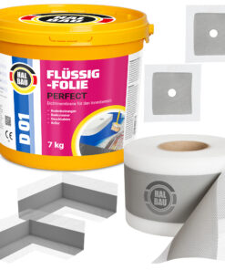 Dichtset Flüssigfolie 7Kg Dichtband 5m Dichtecken Manschetten Ø10 Dusche Bad H12