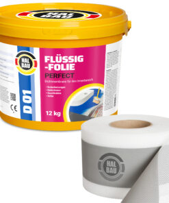 Dichtset Flüssigfolie 12Kg Dichtfolie Dichtband 15m AbdichtungSet Dusche Bad H22