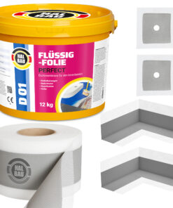 Dichtset Flüssigfolie 12Kg Dichtecken Dichtband 15m Abdichtung Dusche Bad H25