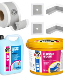 Dichtset Dusche Bad Flüssigfolie 12kg Abdichtung Tiefengrund Dichtband SET H30