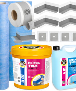 Dichtset Flüssigfolie Dichtband Ecken Manschetten Dichtbahn Tiefgrund Dusche H42