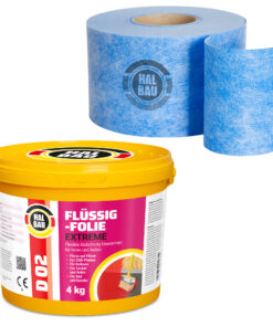 Dichtset Balkon Bad Abdichtung Flüssigfolie 4kg Dichtband Set Aussen Innen H301