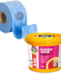 Dichtset Balkon Bad Abdichtung Flüssigfolie 7kg Dichtband Set Aussen Innen SET H305