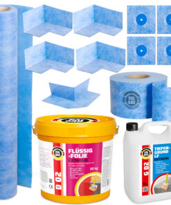 Dichtset Balkon Bad Abdichtung Flüssigfolie 20kg Dichtband Wasserdicht Set Aussen Innen H327
