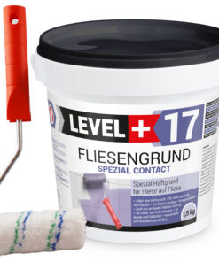 Fliesengrund 1,5kg Fliese auf Fliese Haftgrund Quarzgrund + Farbroller 10cm SET LEVEL+17