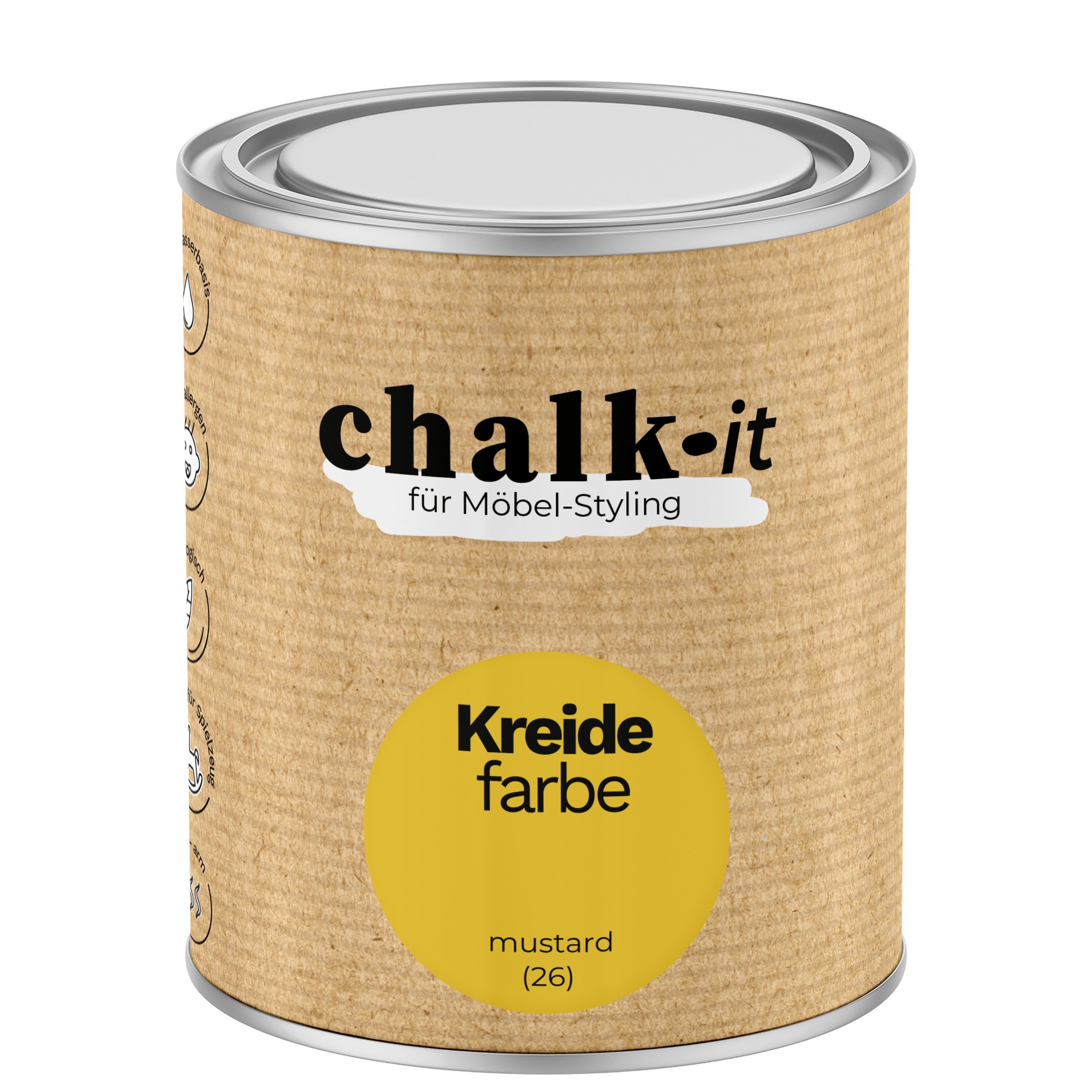 Kreidefarbe Chalk-it (26) Mustard 0,75L Shaby Chic Möbel Holzlack Natur Vintage Möbellack