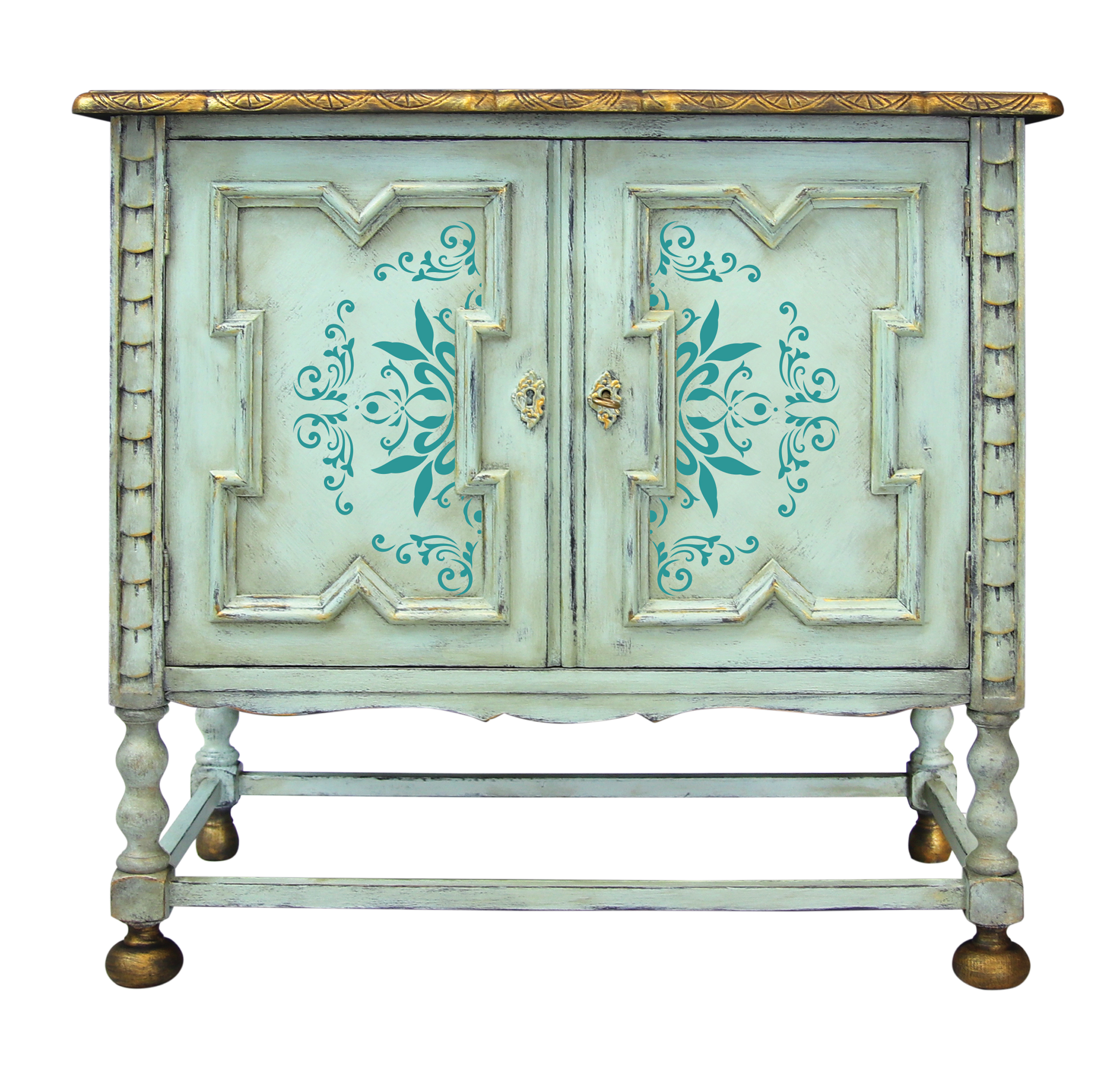 Dekorschablone Chalk-it Schablone Malerschablone Möbel Holz Kreiderfarbe Symmetric 701 – Bild 8