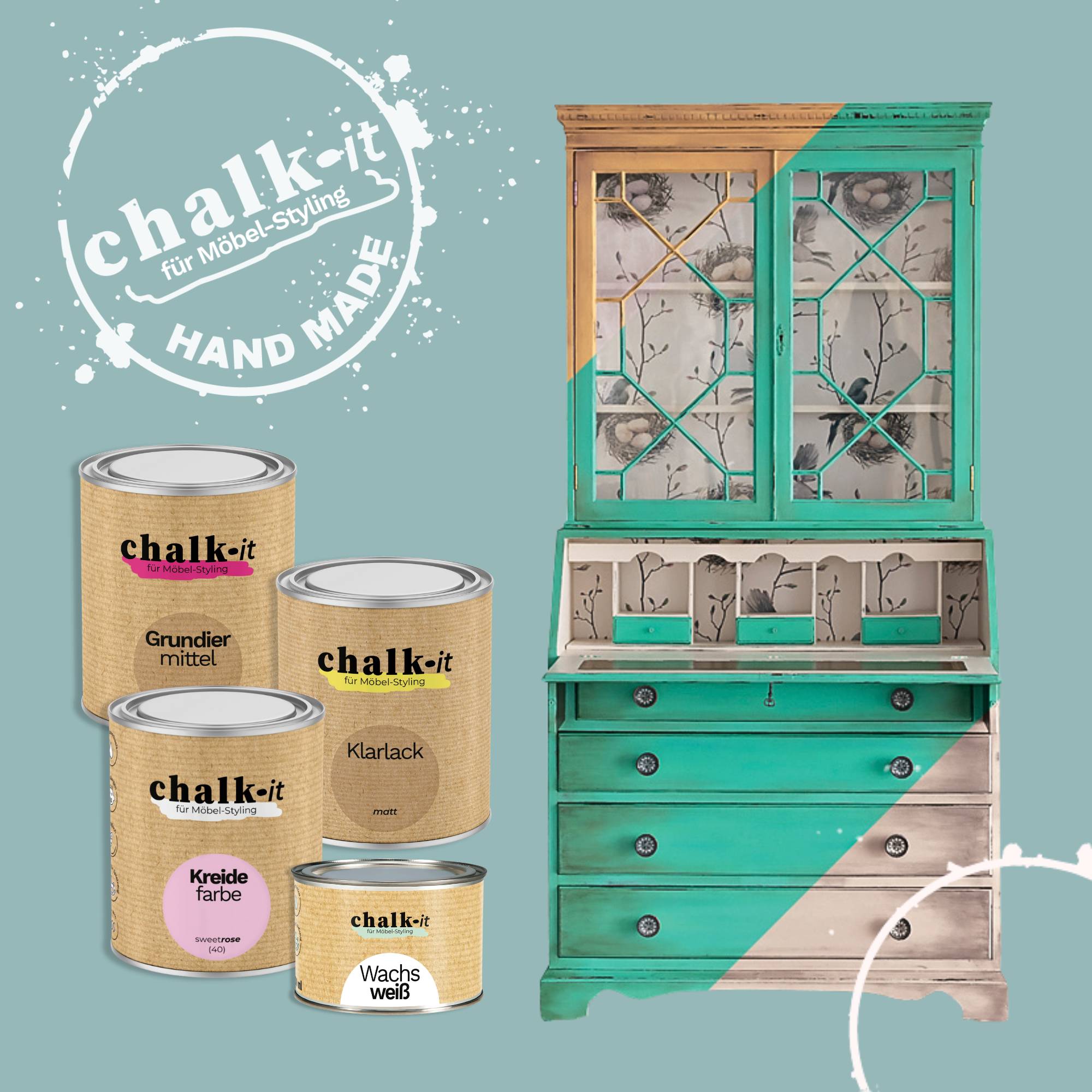 Dekorschablone Chalk-it Schablone Malerschablone Möbel Holz Kreiderfarbe Symmetric 701 – Bild 12