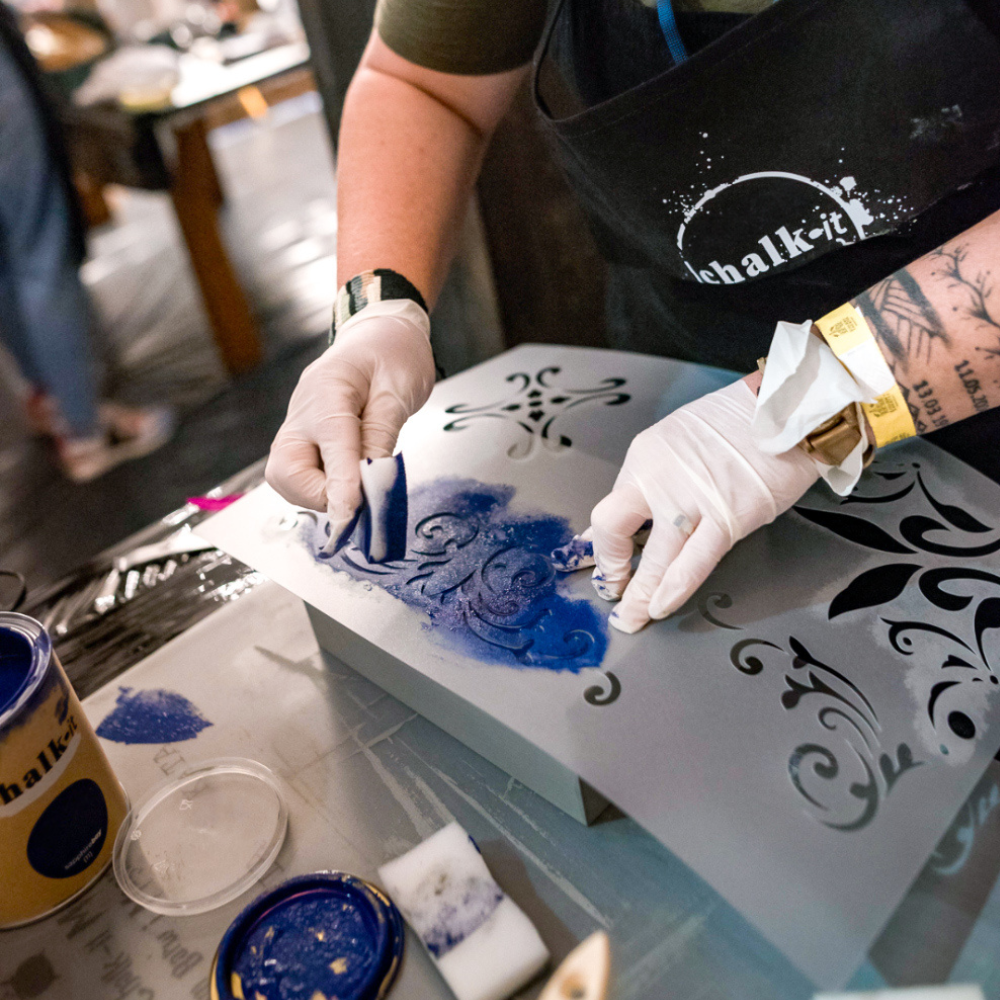 Dekorschablone Chalk-it Schablone Malerschablone Möbel Holz Kreiderfarbe Symmetric 701 – Bild 5