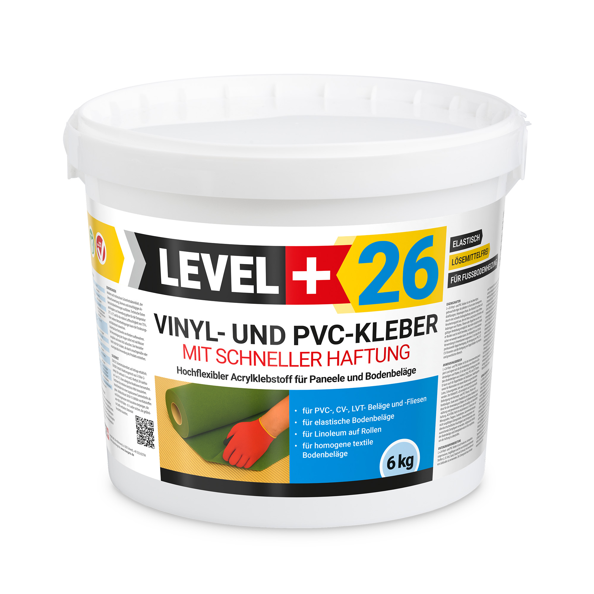 Vinylkleber-PVC-LVT-Fliesen-Belag-Paneele-Tepich-Gebrauchsfertig-Innen-Flexible-Level-Plus-26-6kg-1-BT