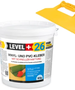 Vinylkleber PVC LVT CV Paneele Fliesen Teppich Kleber 18kg Flex Klebstoff Innenbereich Schnelle Haftung L+26 + Dreieckzahnspachtel