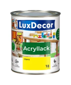 LuxDecor Acryllack 750ml Glänzend Holzlack (18) Ägyptische Sonne Spielzeug Metall Möbel Weißlack