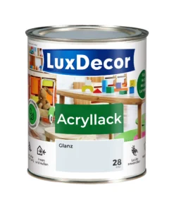 LuxDecor Acryllack 750ml Glänzend Holzlack (28) Fröhliches Alpaka Spielzeug Metall Möbel Weißlack