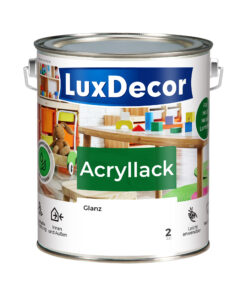 LuxDecor Acryllack 2,2L Glänzend Holzlack (02) Weißer Kristall Spielzeug Metall Möbel Weißlack