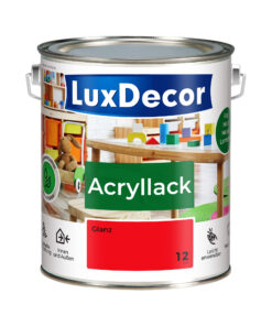 LuxDecor Acryllack 2,2L Glänzend Holzlack (12) Rote Perlen Spielzeug Metall Möbel Weißlack