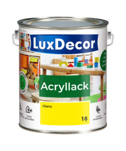 LuxDecor Acryllack 2,2L Glänzend Holzlack (18) Ägyptische Sonne Spielzeug Metall Möbel Weißlack