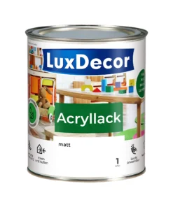 LuxDecor Acryllack 750ml Matt (01) Schneeweiß Weißlack Holzlack Spielzeuge Metall Möbel