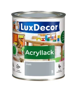LuxDecor Acryllack 750ml Matt (05) Novemberhimmel Weißlack Holzlack Spielzeuge Metall Möbel