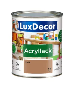 LuxDecor Acryllack 750ml Matt (11) Caffe latte Weißlack Holzlack Spielzeuge Metall Möbel