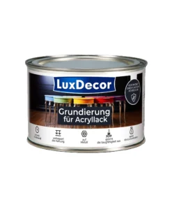 LuxDecor Grundierung für Acryllack Weiß 400ml Haftgrund Spielzeuge Metall Möbel Holz