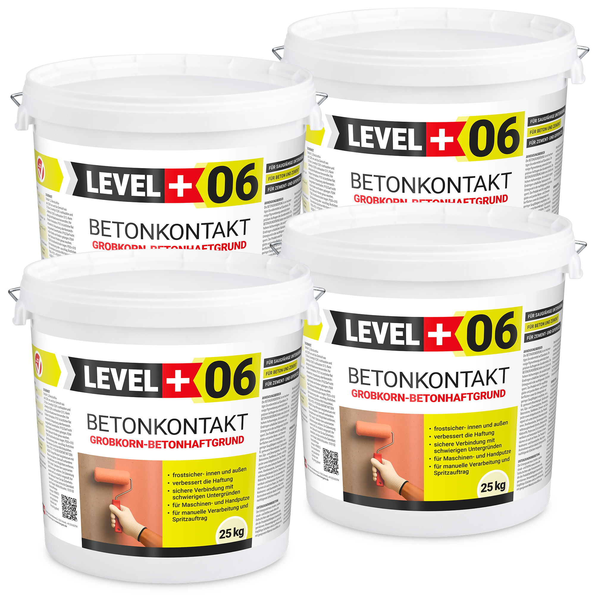 Betonkontakt Haftbrücke Putzgrund Grundierung Betongrundierung 100Kg LEVEL+06