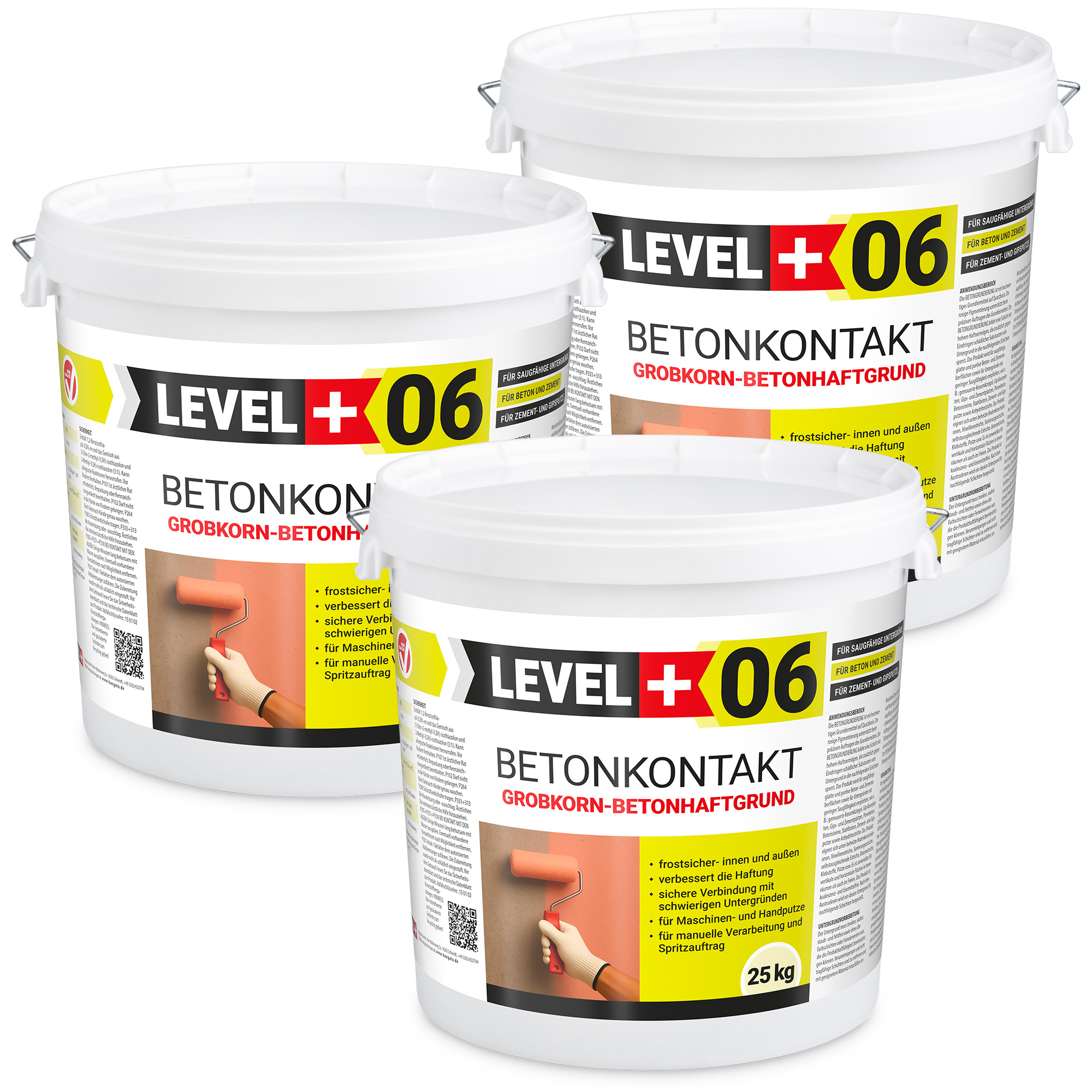 Betonkontakt Haftbrücke Putzgrund Grundierung Betongrundierung 75Kg LEVEL+06