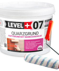 Quarzgrund Putz Grundierung Putzgrund Haftputzgrund 15Kg + Streichroller 25cm Mikrofaser LEVEL+07