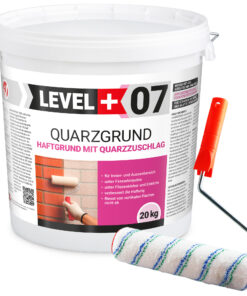Quarzgrund Putz Grundierung Putzgrund Haftputzgrund 20Kg + Streichroller 25cm Mikrofaser LEVEL+07