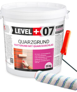 Quarzgrund Putz Grundierung Putzgrund Haftputzgrund 25Kg + Streichroller 25cm Mikrofaser LEVEL+07