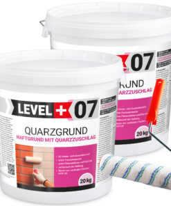 Quarzgrund Putz Grundierung Putzgrund Haftputzgrund 40Kg + Streichroller 25cm Mikrofaser LEVEL+07