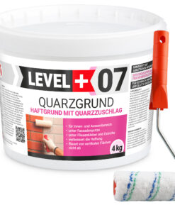 Quarzgrund Putz Grundierung Putzgrund Haftputzgrund 4Kg + Streichroller 10cm Mikrofaser LEVEL+07