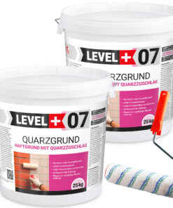 Quarzgrund Putz Grundierung Putzgrund Haftputzgrund 50Kg + Streichroller 25cm Mikrofaser LEVEL+07