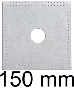 Dichtmanschette 150mm × 150mm Dichtelement 1 St. Rohrabdichtung Ø27 – Ø50mm Flüssigfolie Balkon Dusche HALBAU HS03