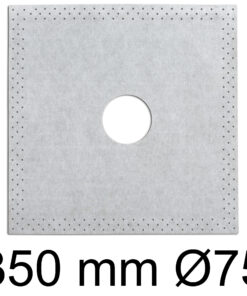 Dichtmanschette 350mm × 350mm Ø75 Dichtelement 1 St. Rohrabdichtung Ø77 – Ø150mm Flüssigfolie Balkon Dusche HALBAU HS03